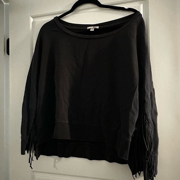 Amuse Society Crewneck Fringe Sweatshirt Size L - Picture 2 of 5